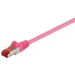 Goobay CAT 6 S/FTP CU 15m Magenta - High-Speed Networking Cable for Ultimate Performance!